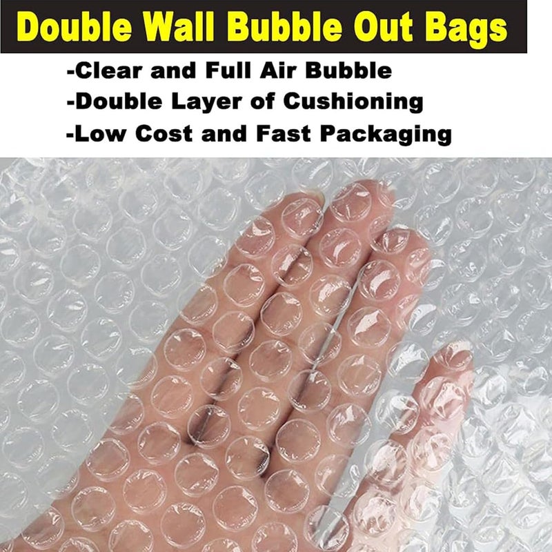 EVANCENT 200Pcs Clear Bubble Out Bags, 15x20 CM Bubble Pouches Bags for Shipping, Double Wall Cushioning Wrap Bags for Moving Packaging Storage Fragile China Dishes Electronic Item - Image 3